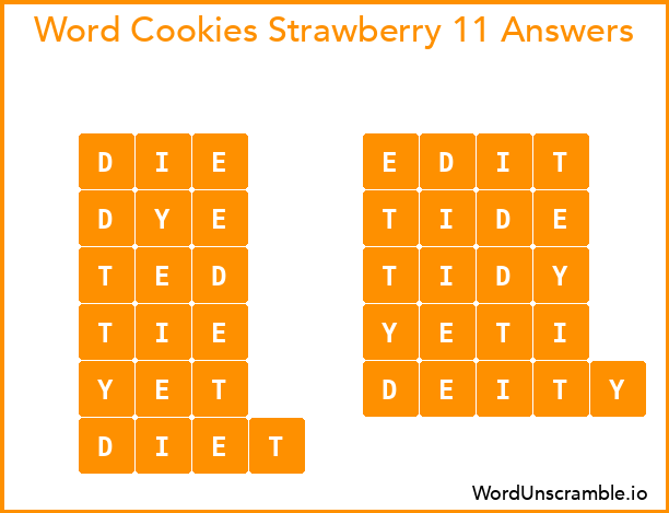 Word Cookies Strawberry 11 Answers