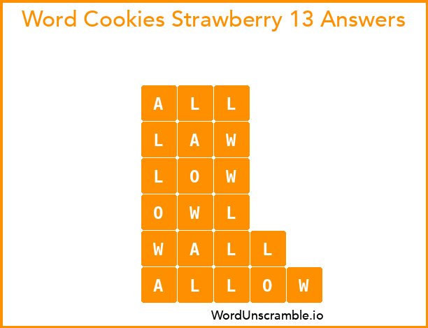 Word Cookies Strawberry 13 Answers