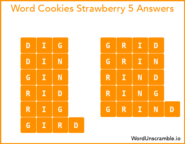 Word Cookies Strawberry 5 Answers