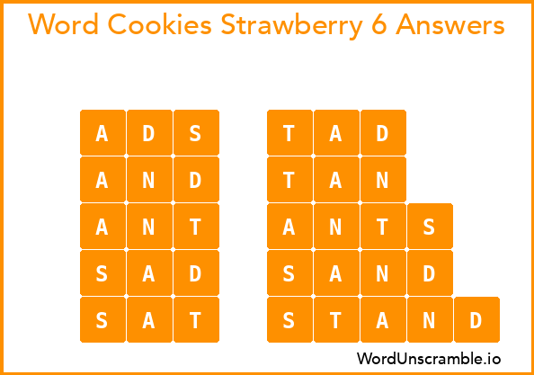 Word Cookies Strawberry 6 Answers